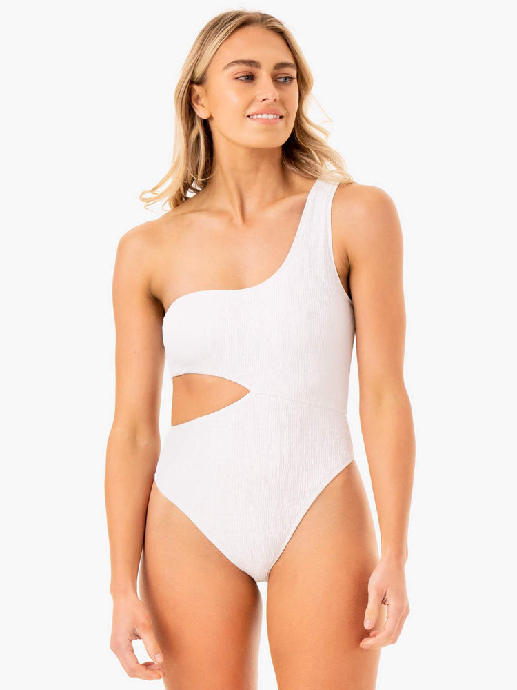 Sous Vêtement Ryderwear Paradise Cut Out One Piece Blanche Femme | LFC-87308747