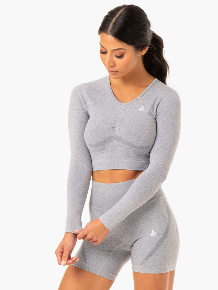 Hauts Ryderwear Sculpt Seamless Long Sleeve Grise Femme | LRS-68179139