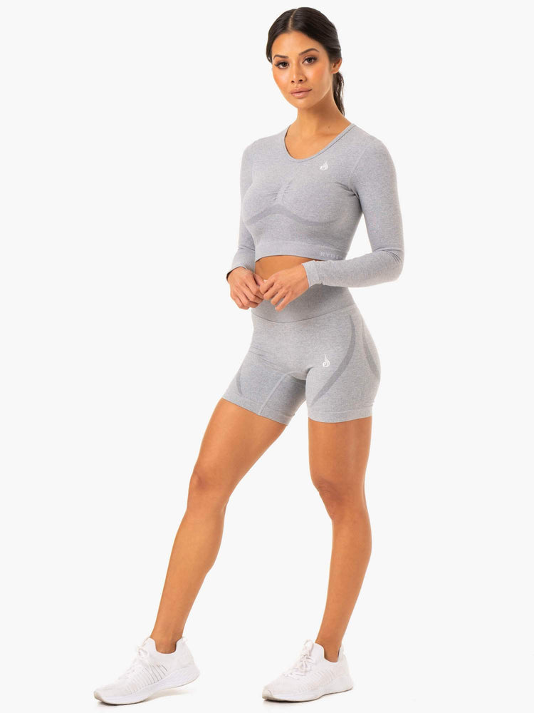 Hauts Ryderwear Sculpt Seamless Long Sleeve Grise Femme | LRS-68179139