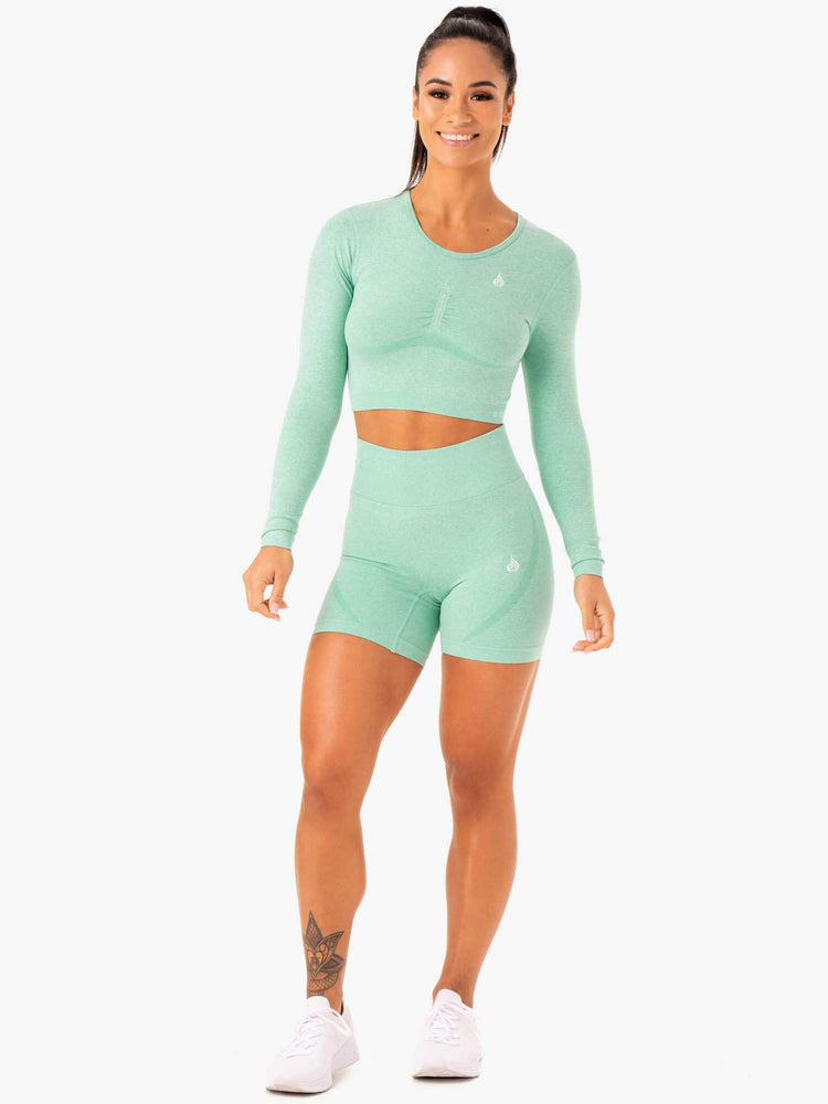 Hauts Ryderwear Sculpt Seamless Long Sleeve Menthe Femme | YDR-34202673