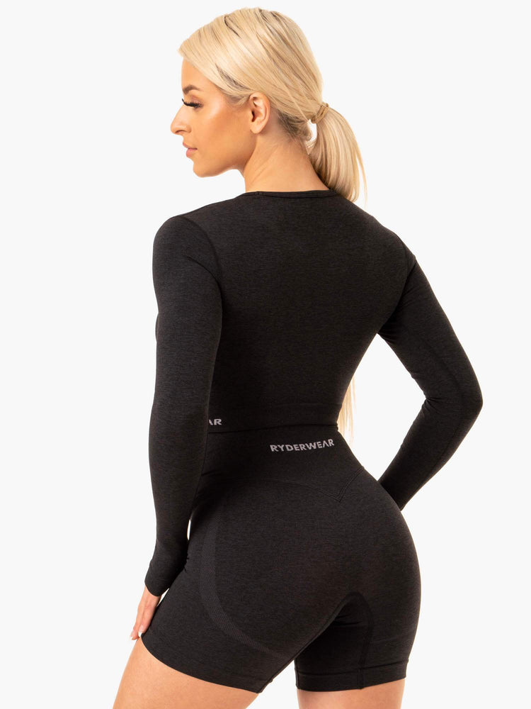 Hauts Ryderwear Sculpt Seamless Long Sleeve Noir Femme | AWE-26894832