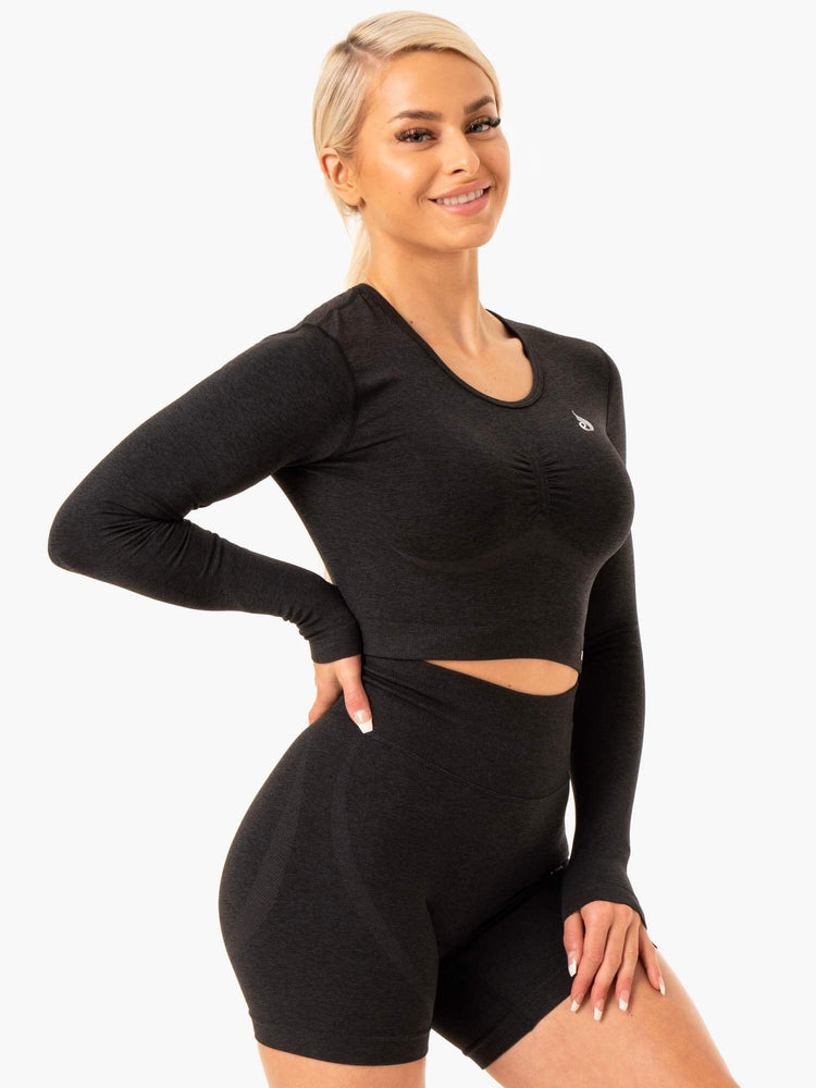 Hauts Ryderwear Sculpt Seamless Long Sleeve Noir Femme | AWE-26894832