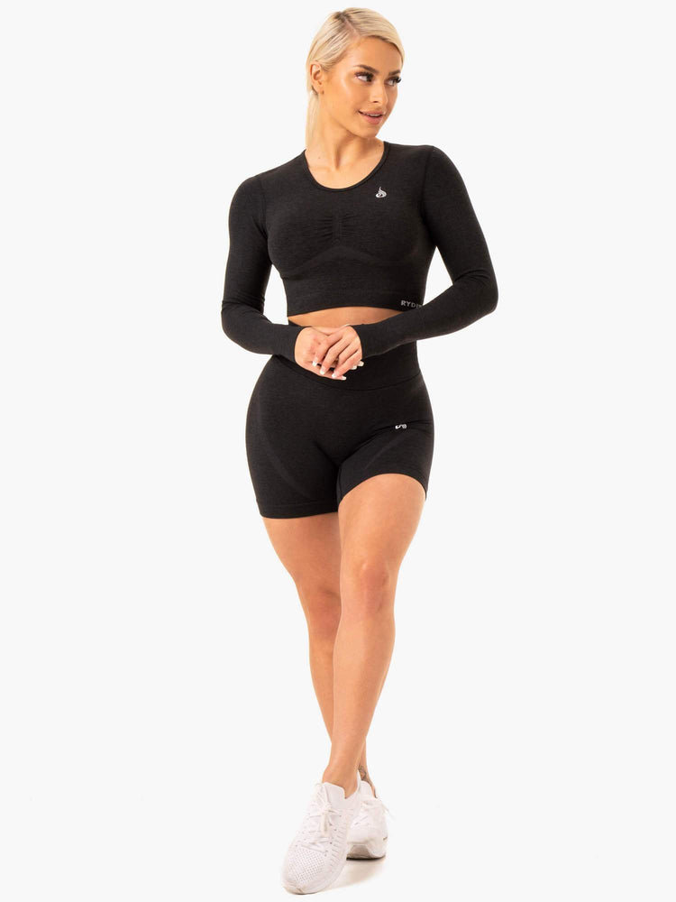 Hauts Ryderwear Sculpt Seamless Long Sleeve Noir Femme | AWE-26894832