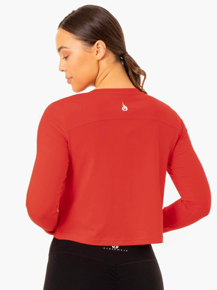 Hauts Ryderwear Foundation Long Sleeve Rouge Femme | BYS-66060582