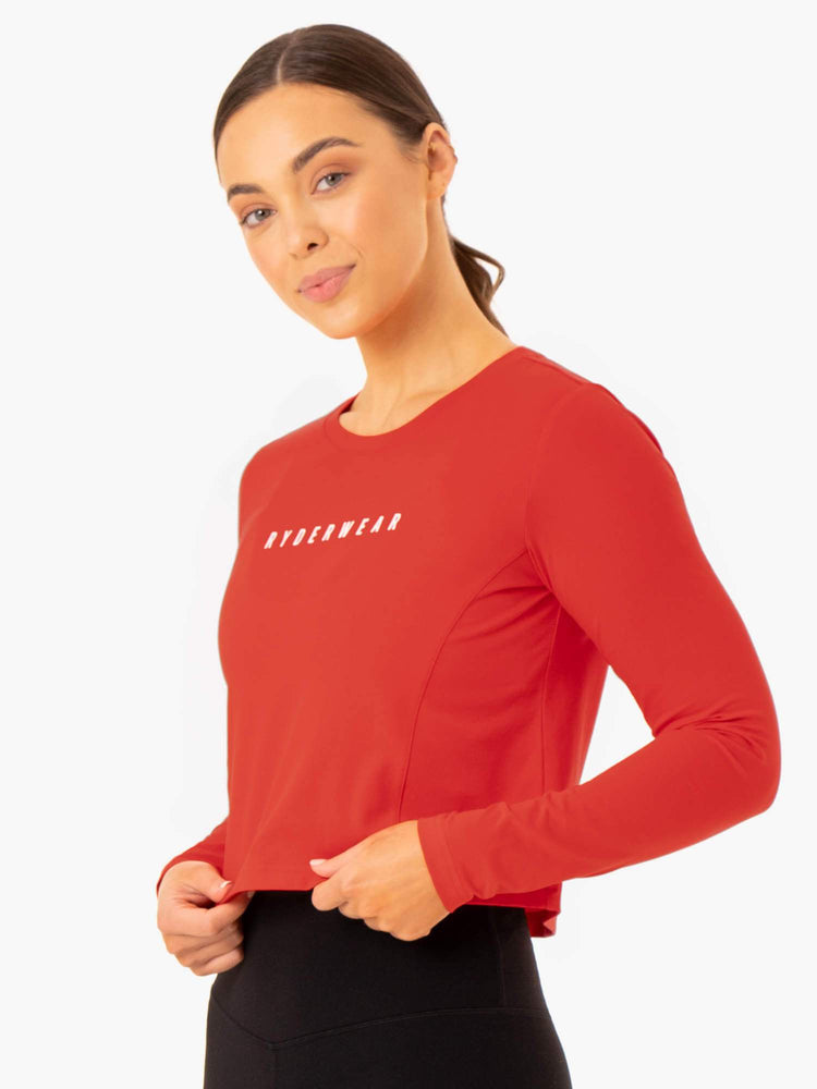 Hauts Ryderwear Foundation Long Sleeve Rouge Femme | BYS-66060582