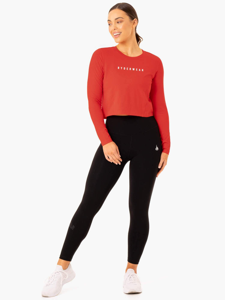 Hauts Ryderwear Foundation Long Sleeve Rouge Femme | BYS-66060582