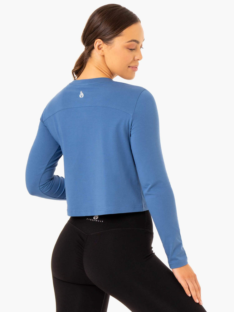 Hauts Ryderwear Foundation Long Sleeve Bleu Femme | BEU-60446367