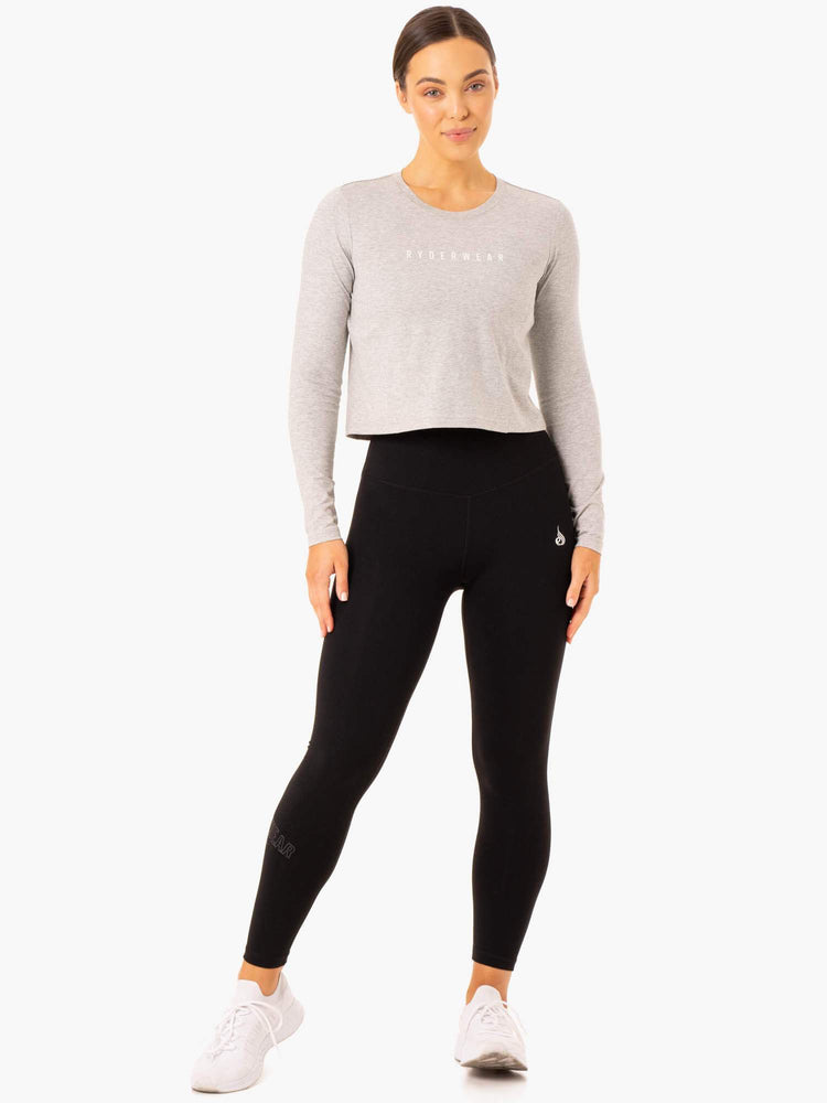 Hauts Ryderwear Foundation Long Sleeve Grise Femme | TFF-74674512