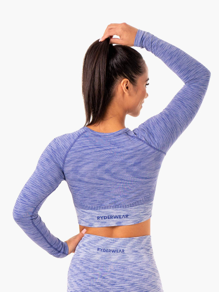 Hauts Ryderwear Evolve Seamless Long Sleeve Bleu Femme | KJT-89333519