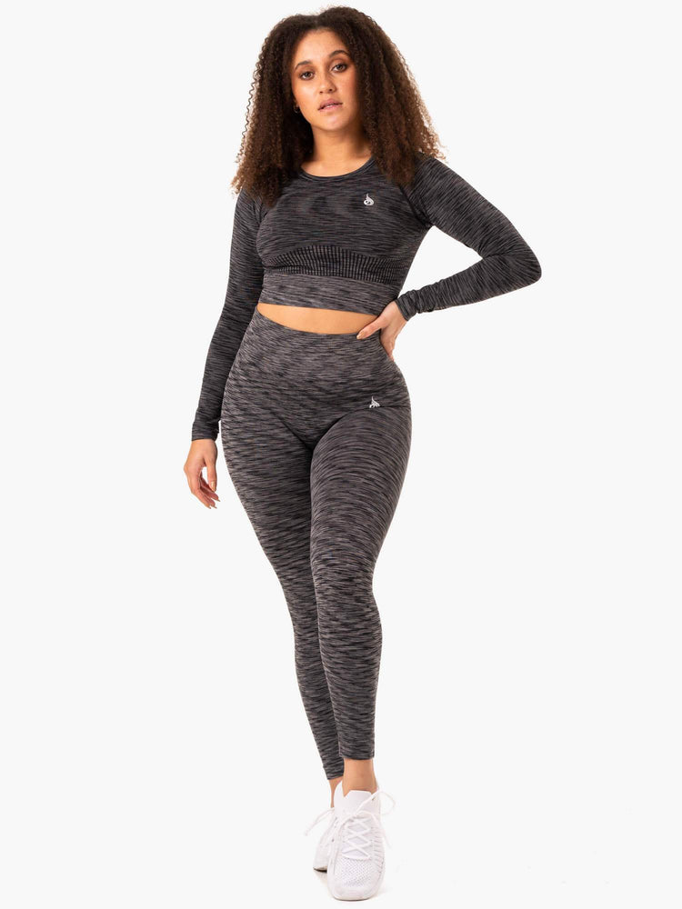 Hauts Ryderwear Evolve Seamless Long Sleeve Noir Femme | OUT-49382950