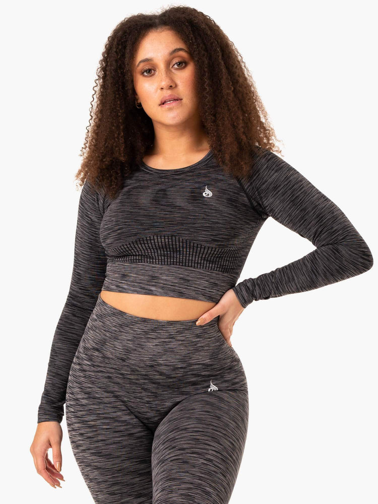 Hauts Ryderwear Evolve Seamless Long Sleeve Noir Femme | OUT-49382950