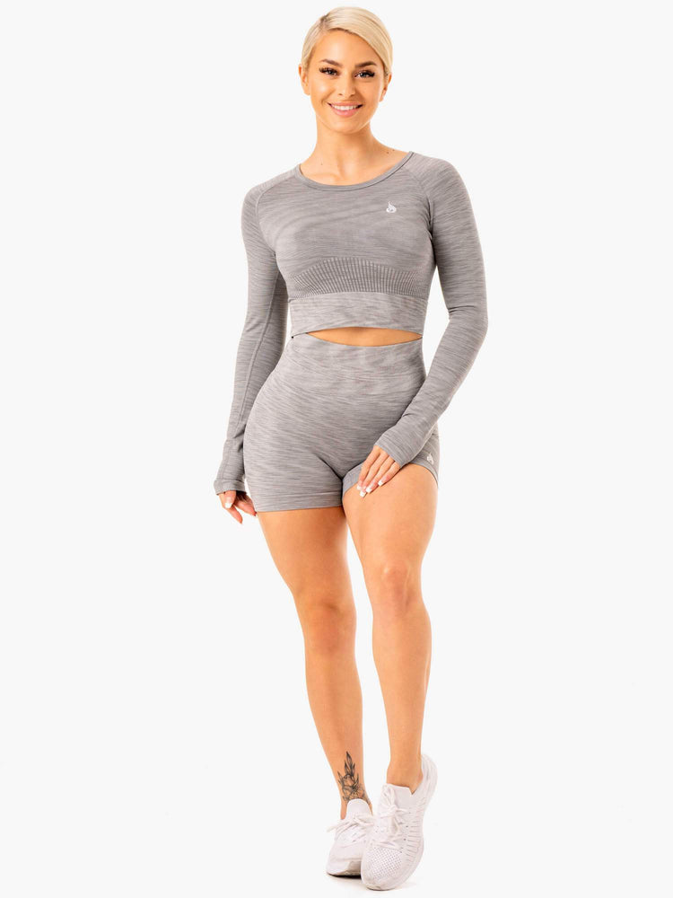 Hauts Ryderwear Evolve Seamless Long Sleeve Grise Femme | FOD-46404055