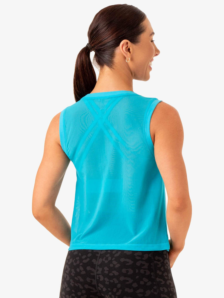 Debardeur Ryderwear Ultra Mesh Turquoise Femme | WQY-69527210