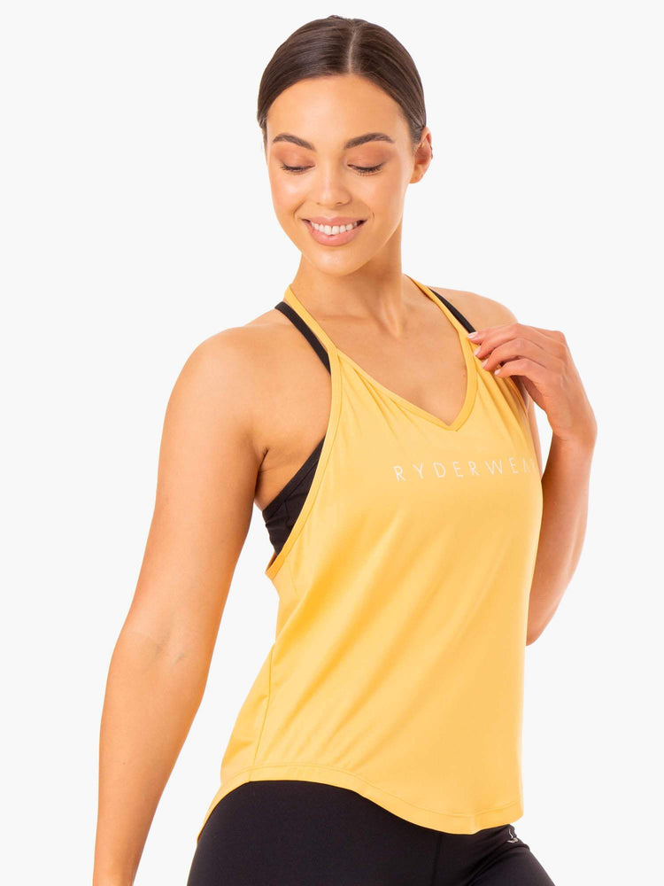 Debardeur Ryderwear Staples Slinky T-Back Mangue Femme | YKG-71914710