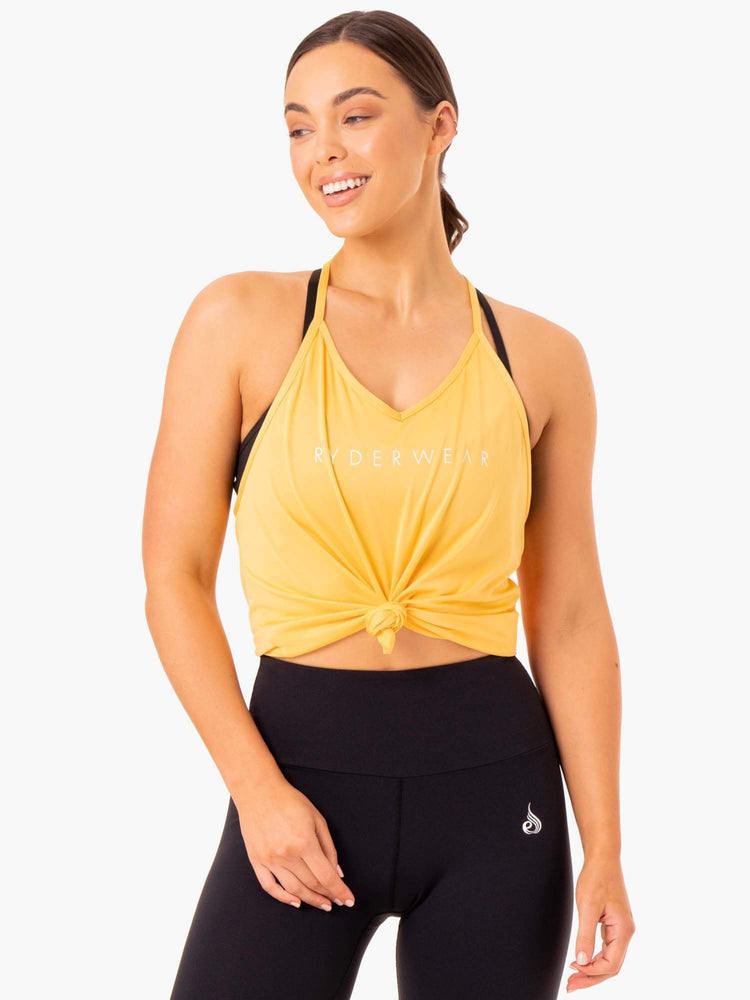 Debardeur Ryderwear Staples Slinky T-Back Mangue Femme | YKG-71914710