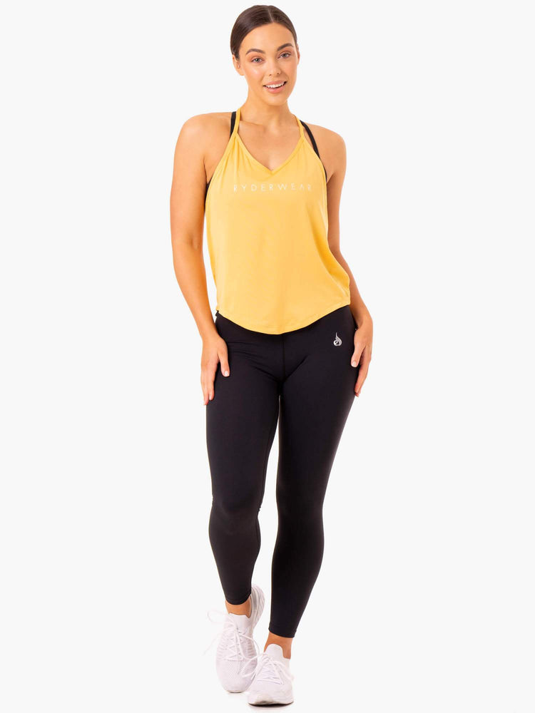 Debardeur Ryderwear Staples Slinky T-Back Mangue Femme | YKG-71914710