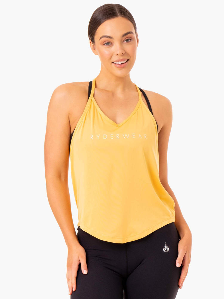 Debardeur Ryderwear Staples Slinky T-Back Mangue Femme | YKG-71914710