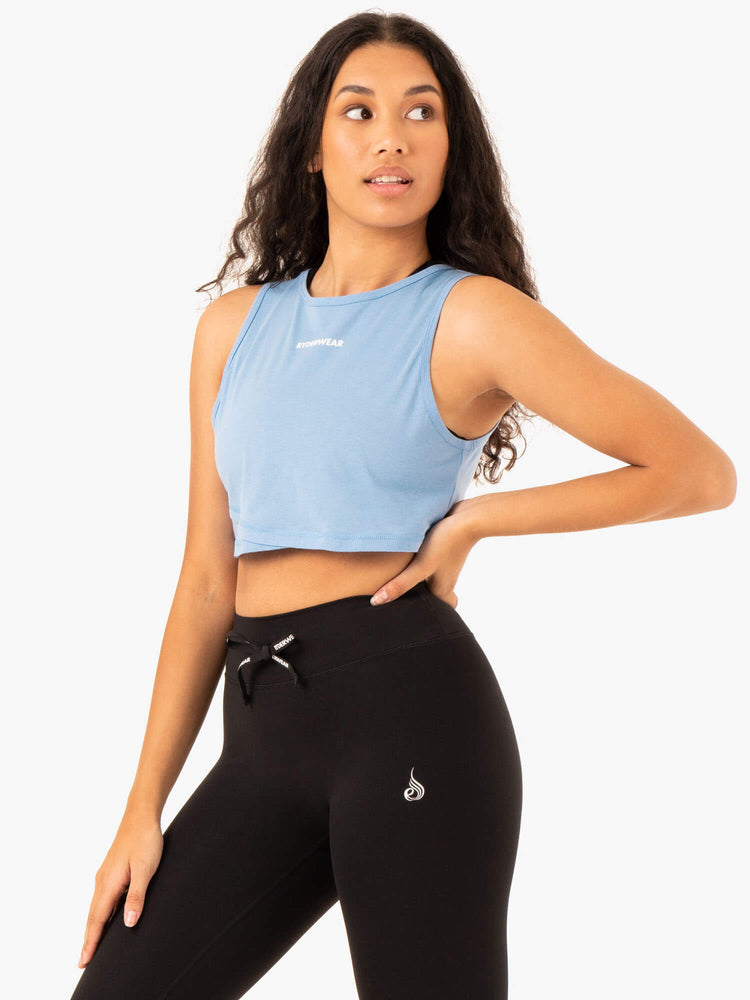 Debardeur Ryderwear Replay Cross Over Bleu Femme | RHX-67497198