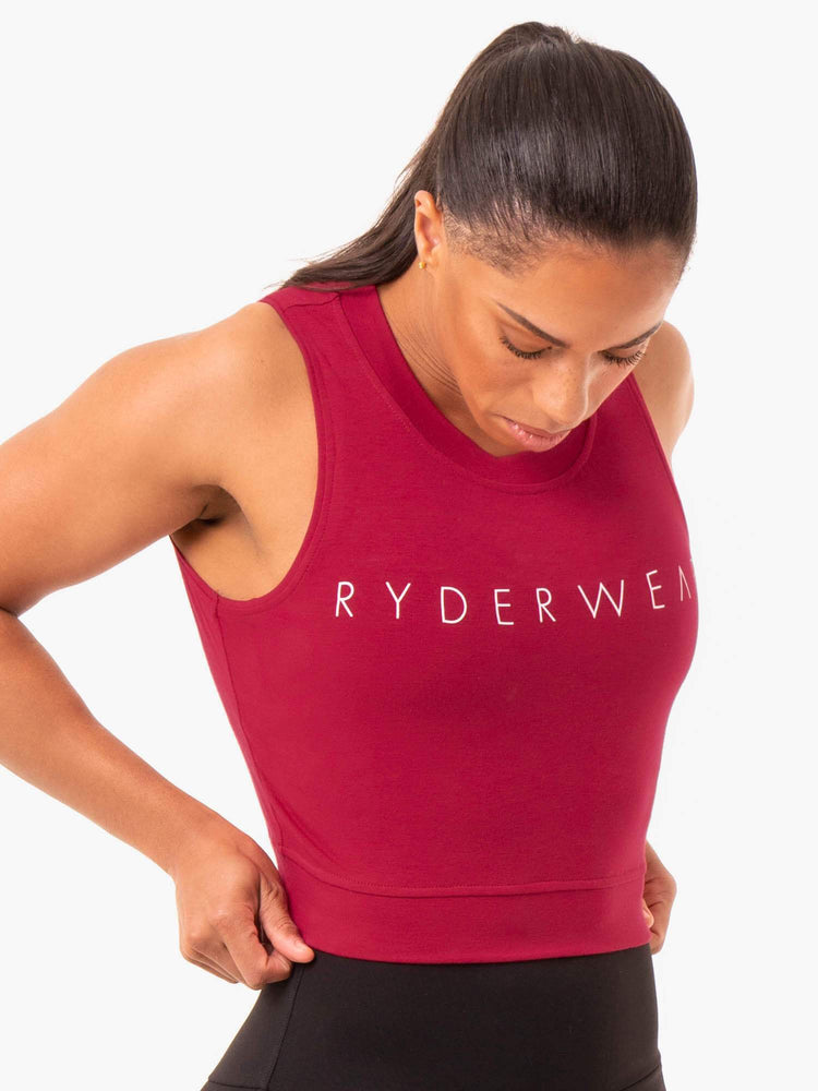 Hauts Ryderwear Motion Crop Rouge Femme | FHJ-87110173