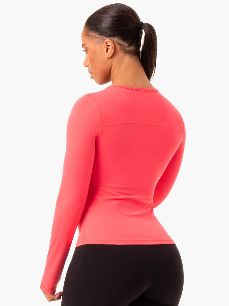 Hauts Ryderwear Nkd Align Long Sleeve Course Rouge Femme | GBB-62426431