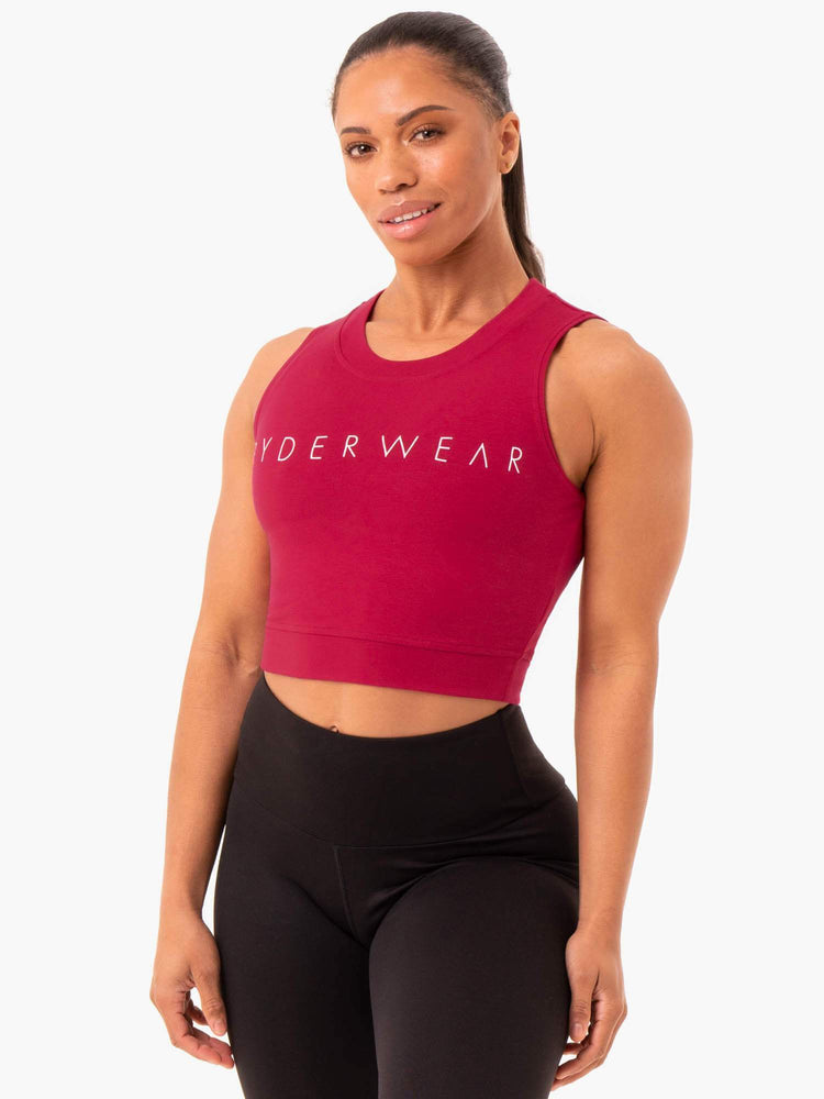 Hauts Ryderwear Motion Crop Rouge Femme | FHJ-87110173