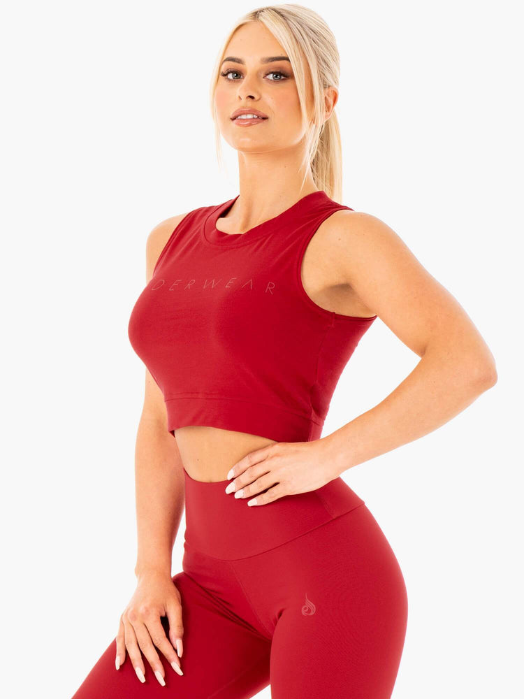 Hauts Ryderwear Motion Crop Rouge Femme | IBX-98568120