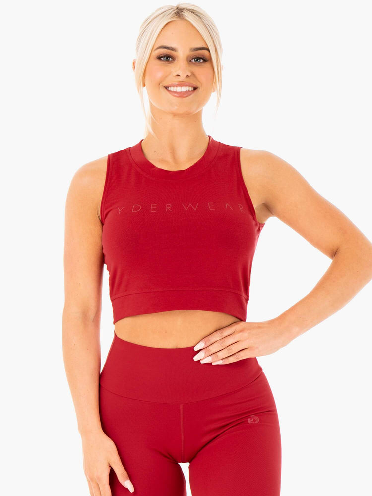 Hauts Ryderwear Motion Crop Rouge Femme | IBX-98568120