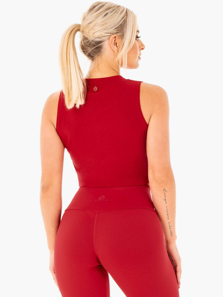 Hauts Ryderwear Motion Crop Rouge Femme | IBX-98568120