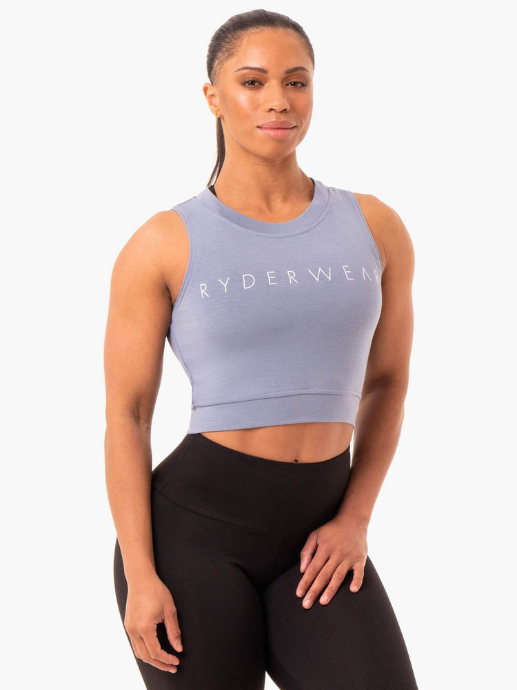 Hauts Ryderwear Motion Crop Grise Femme | NEM-65781361