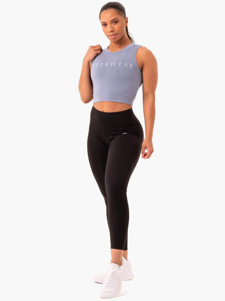 Hauts Ryderwear Motion Crop Grise Femme | NEM-65781361