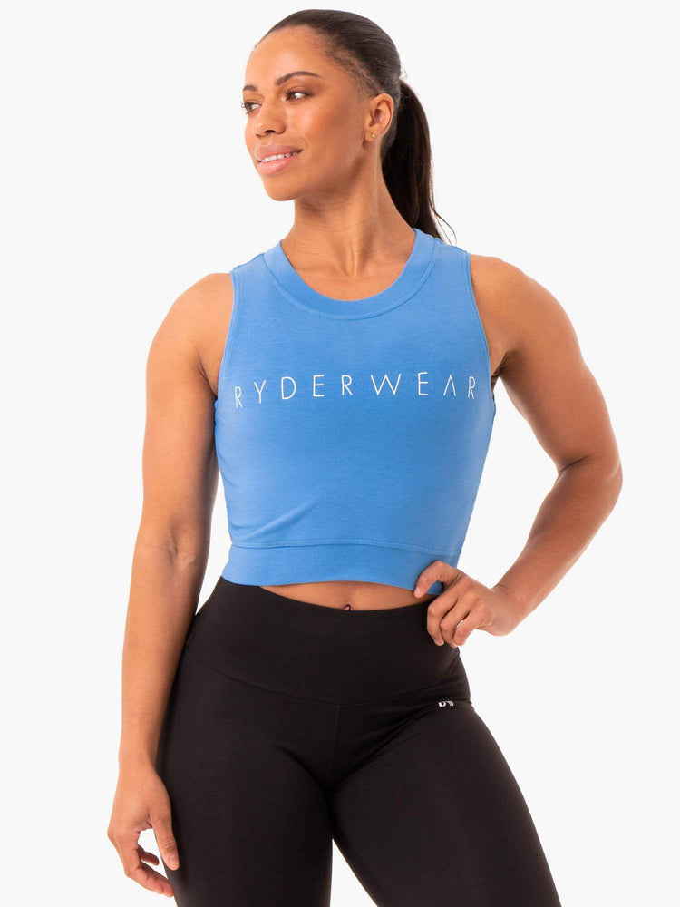 Hauts Ryderwear Motion Crop Bleu Femme | GRV-28452969