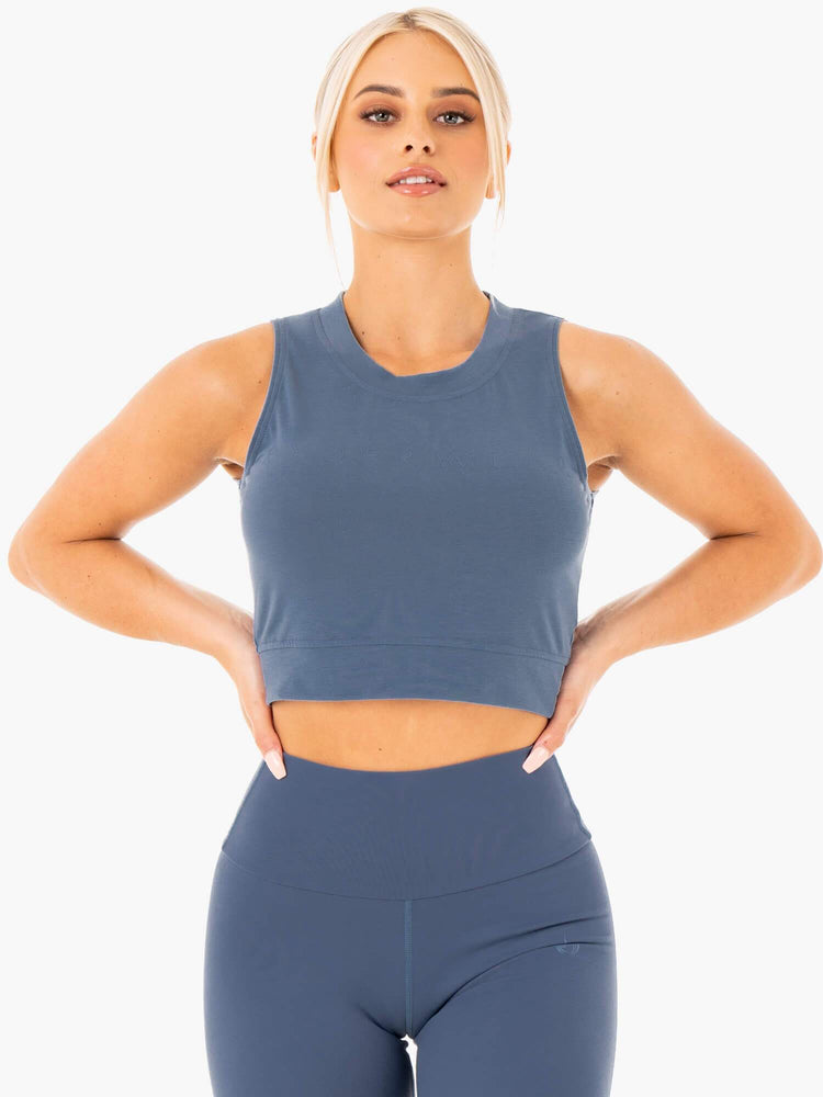 Hauts Ryderwear Motion Crop Bleu Femme | UKI-55268945