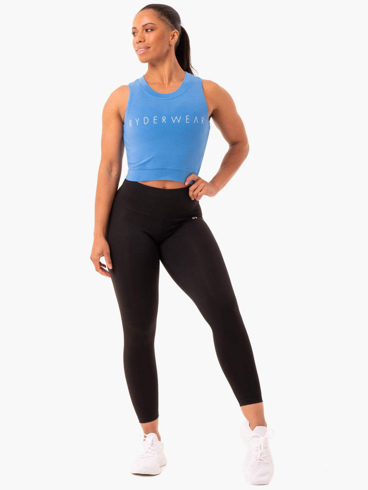 Hauts Ryderwear Motion Crop Bleu Femme | GRV-28452969