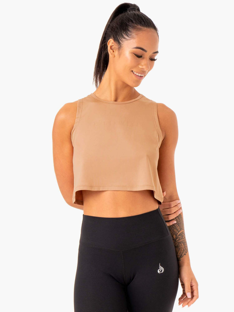 Debardeur Ryderwear Hybrid Muscle Marron Femme | FCE-05331943