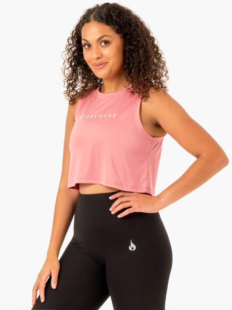 Debardeur Ryderwear Hybrid Muscle Rose Femme | PLL-78121825