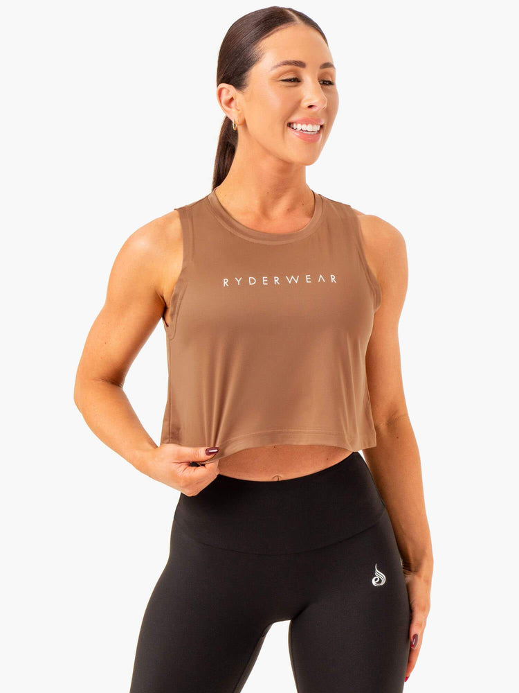 Debardeur Ryderwear Hybrid Muscle Beige Femme | GKD-66193295