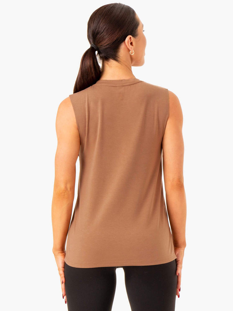 Debardeur Ryderwear Foundation Muscle Beige Femme | IEE-11042680