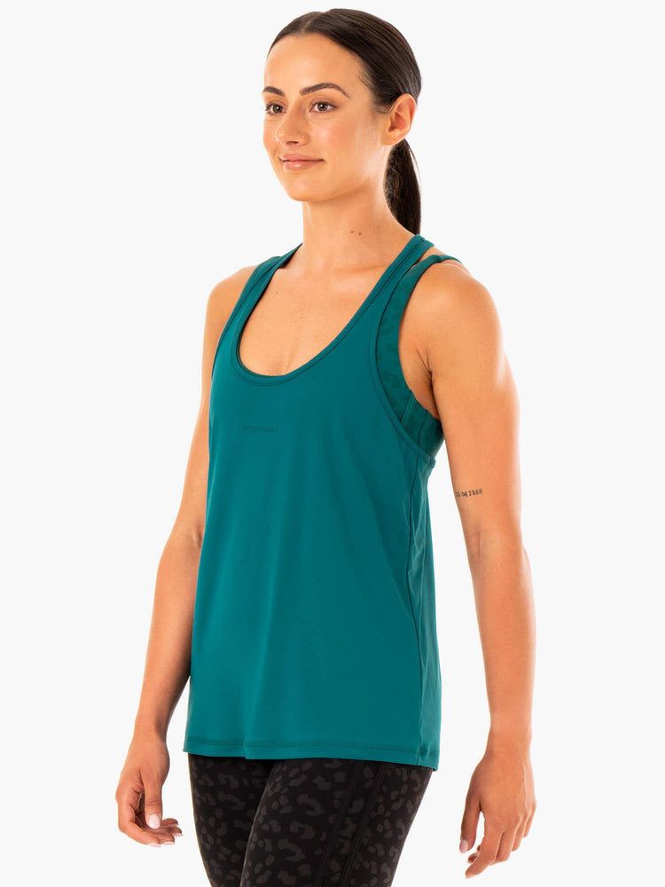 Debardeur Ryderwear Evolution Racer Back Turquoise Femme | YUX-28820831