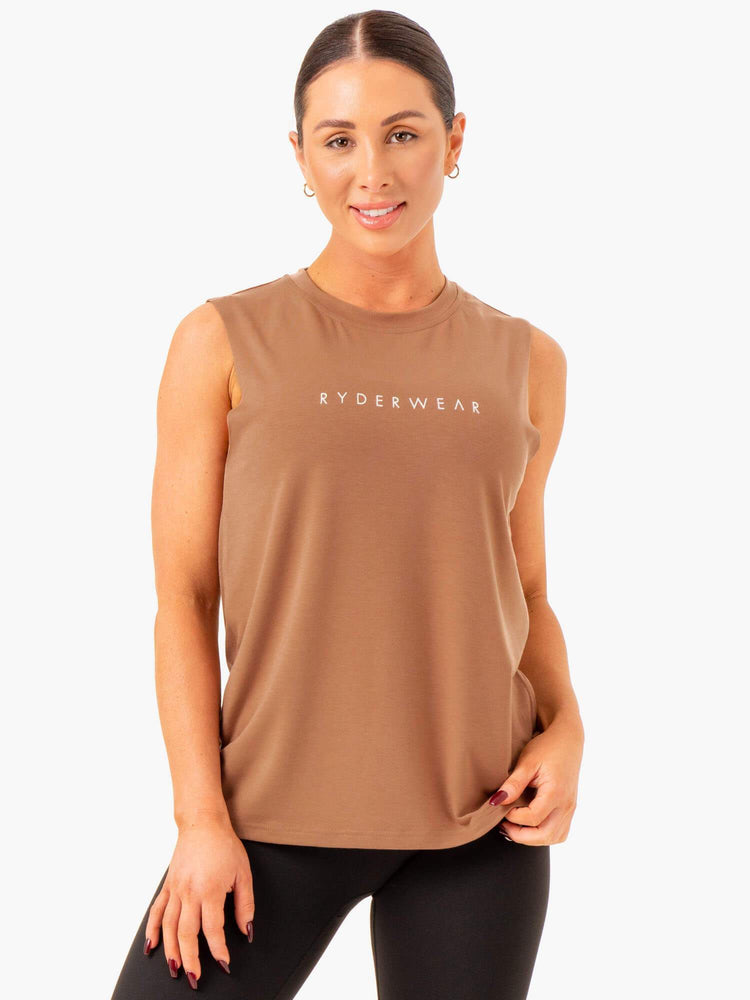 Debardeur Ryderwear Foundation Muscle Beige Femme | IEE-11042680