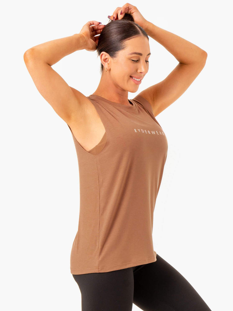 Debardeur Ryderwear Foundation Muscle Beige Femme | IEE-11042680