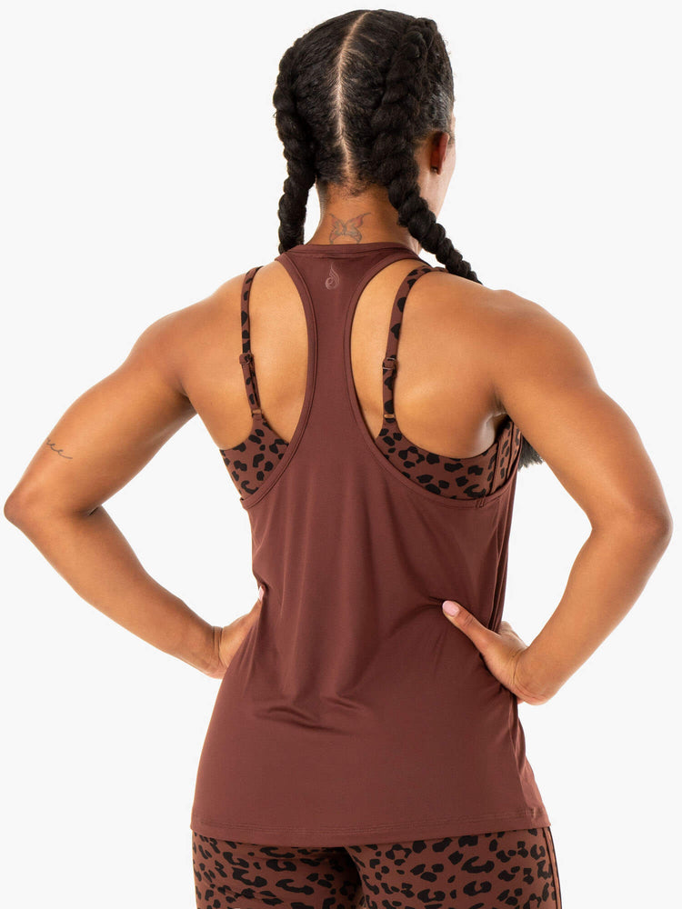 Debardeur Ryderwear Evolution Racer Back Chocolat Femme | PIN-51666245