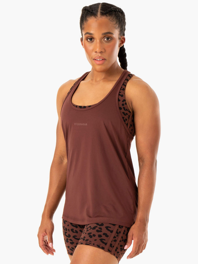 Debardeur Ryderwear Evolution Racer Back Chocolat Femme | PIN-51666245