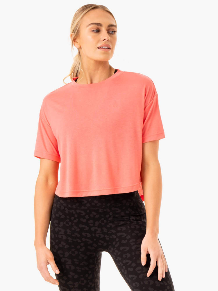 T Shirts Ryderwear Ultra Scoop Corail Femme | CVC-26541916