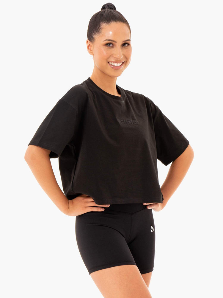 T Shirts Ryderwear Studio Noir Femme | YWS-22735387