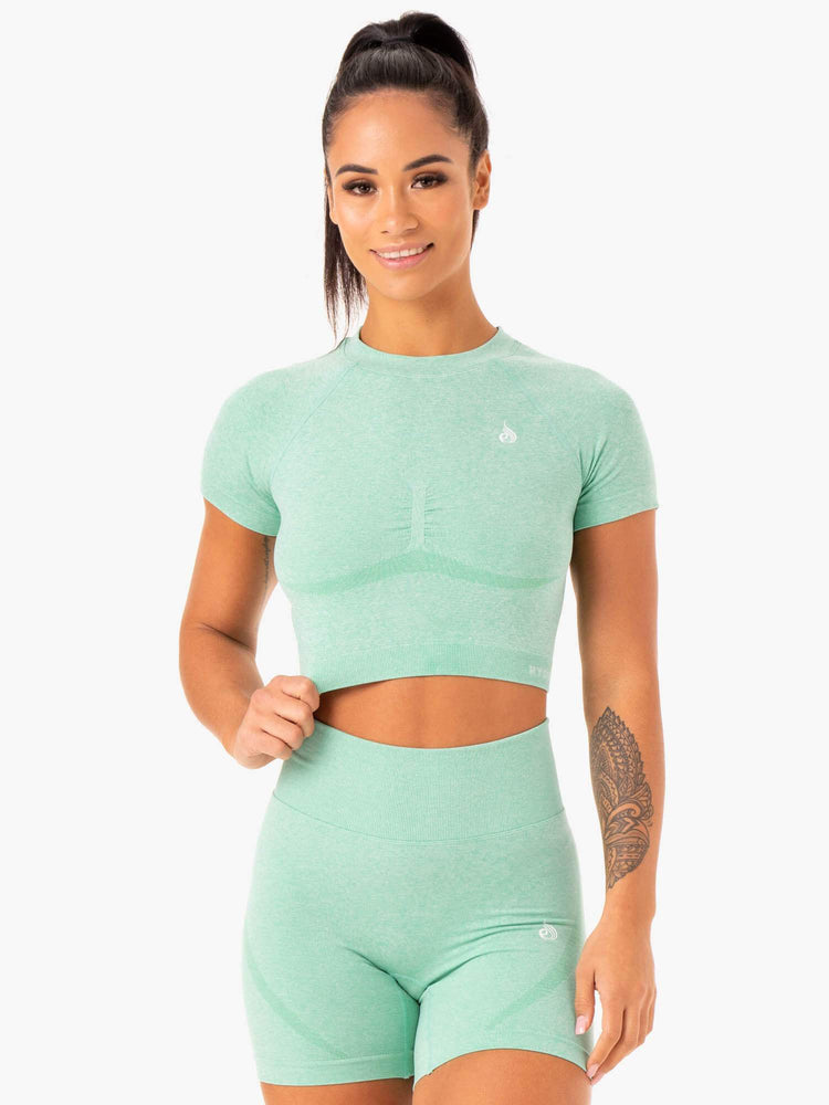 T Shirts Ryderwear Sculpt Seamless Menthe Femme | DRA-32254783