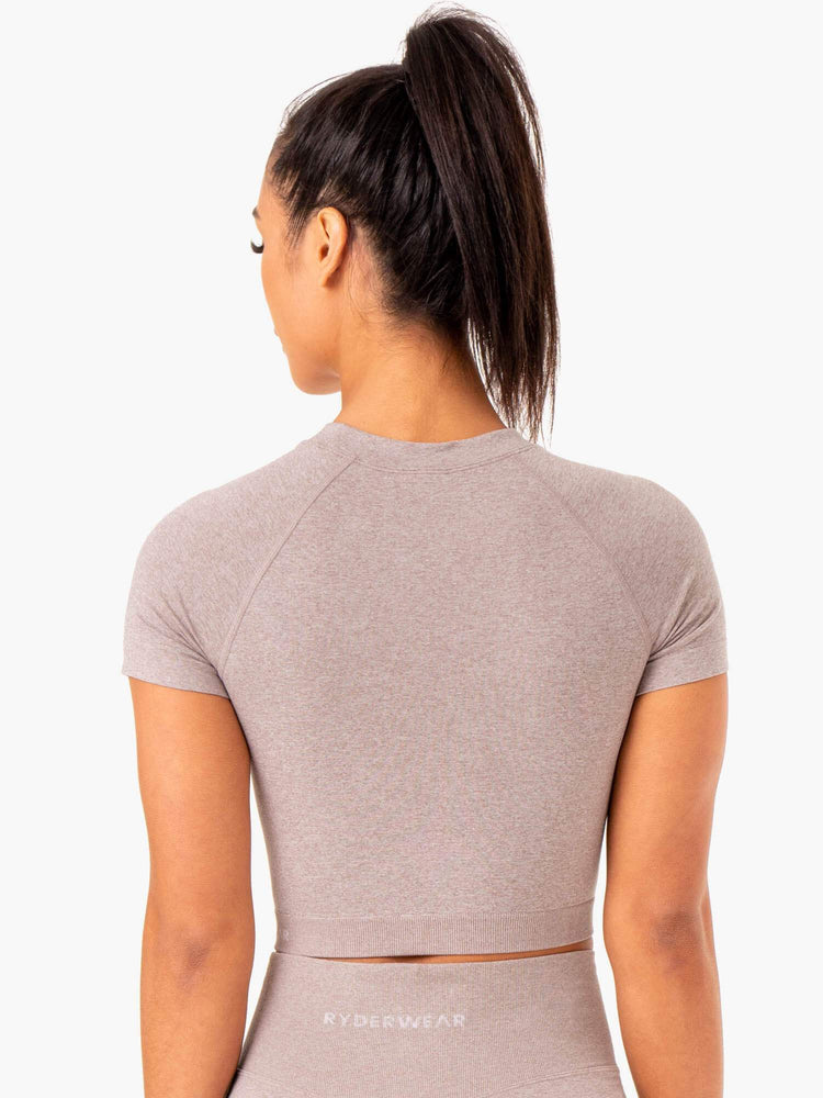 T Shirts Ryderwear Sculpt Seamless Marron Clair Femme | VIN-65285567