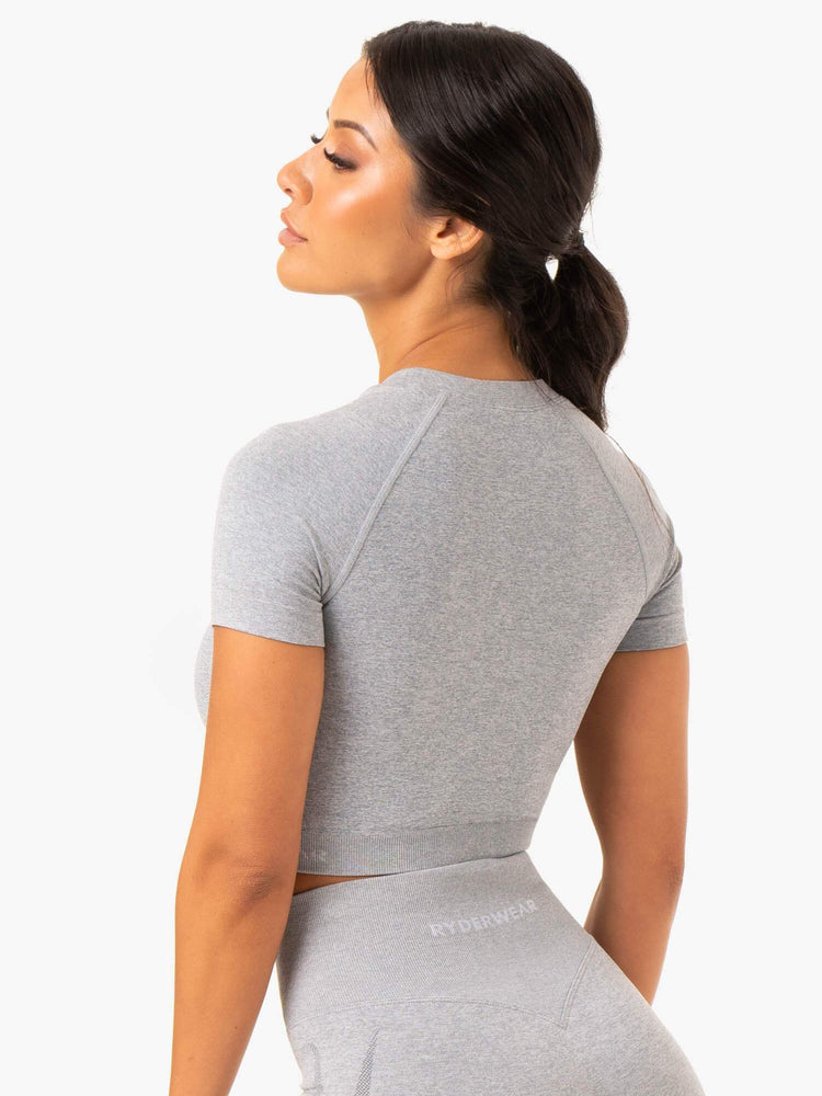 T Shirts Ryderwear Sculpt Seamless Grise Femme | WPJ-77693557