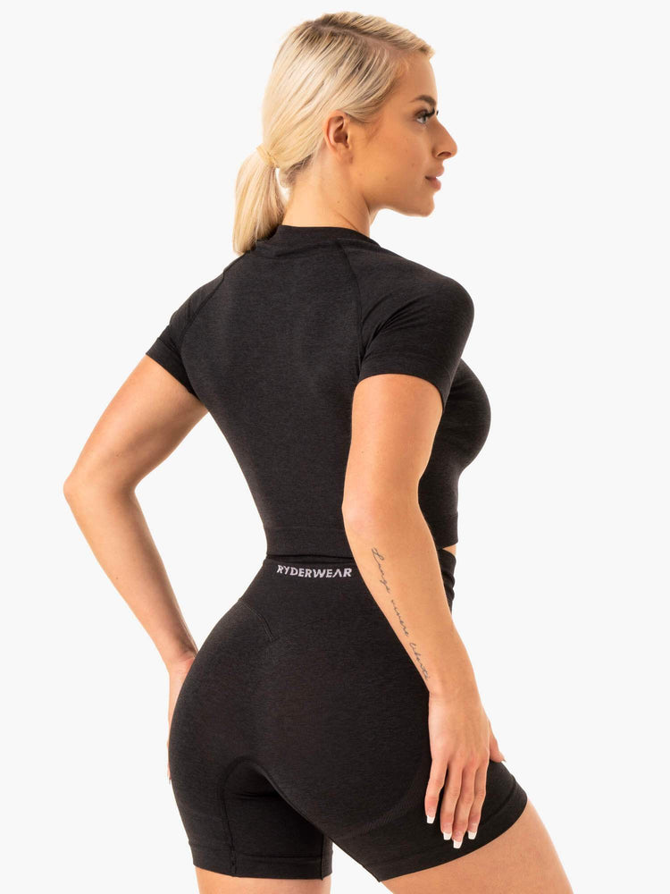 T Shirts Ryderwear Sculpt Seamless Noir Femme | YWH-00087170