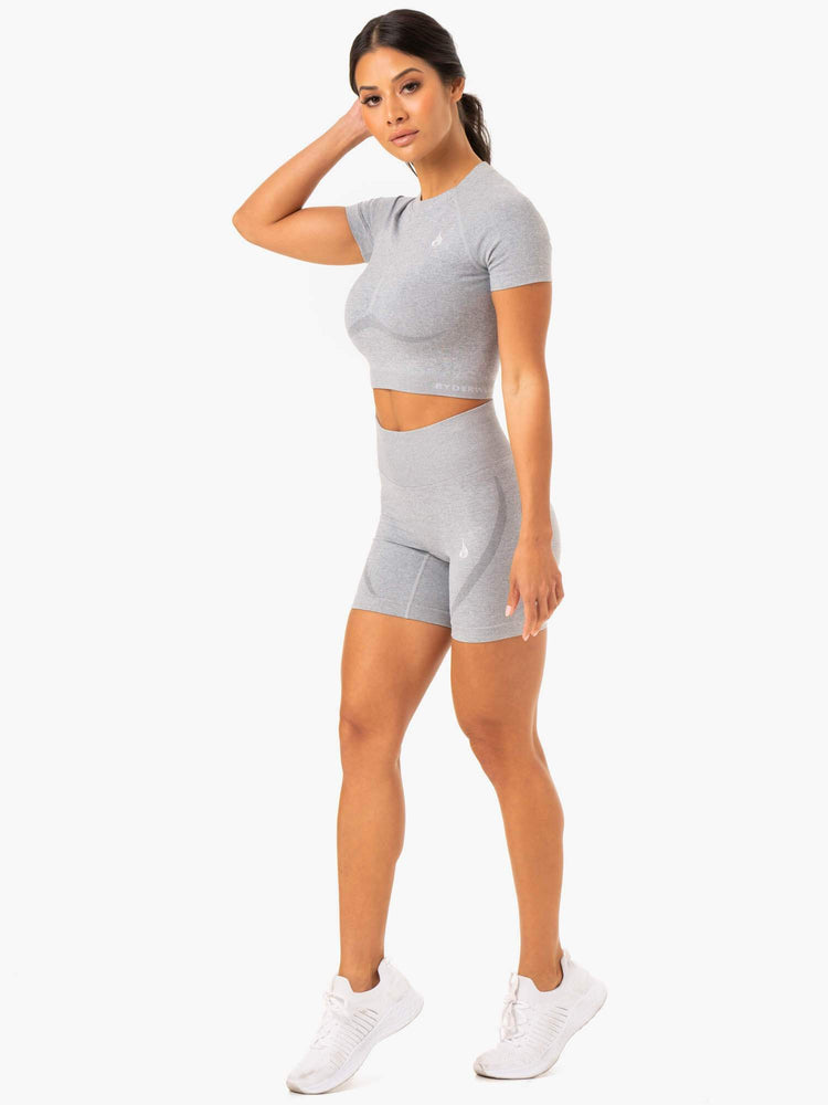 T Shirts Ryderwear Sculpt Seamless Grise Femme | WPJ-77693557