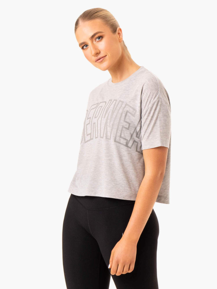 T Shirts Ryderwear Replay Boxy Grise Femme | KMS-43160728